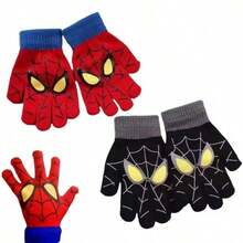 Spiderman Winter Children's Warm Gloves Marvel Anime Cartoon Knitted Gloves Cute Decoration Kids Christmas Gifts 5-10Y