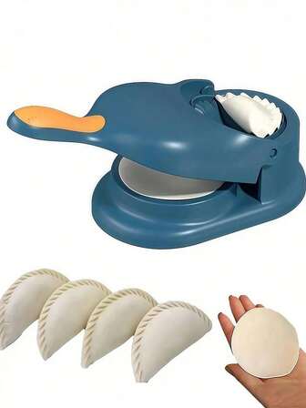 1 st 2-i-1 dumplingskinnsmaskin, kreativ dumplingmaskin, manuell dumplingmaskin, lämplig för kök, högtidsfester, dumplingskinn och dumplingform, degpress, köksredskap