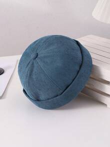 1 pièce Chapeau sans bord ajustable en velours côtelé de couleur unie pour homme, style décontracté simple de type streetwear hip hop pour un port quotidien - couleur unie - Voir 6