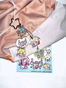 Y2K风格女孩与绵羊亚克力吊坠，可爱配饰，背包和手提包的理想礼物之选，梦幻系列闪亮少女风 - 彩色 - 查看 14