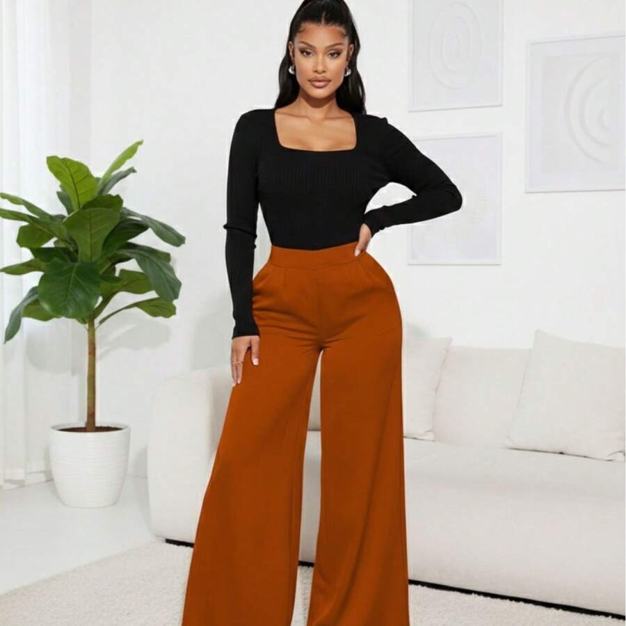 Women Pants - Brown - View 1