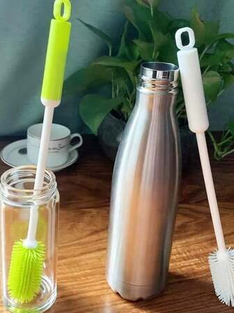 1 pieza Cepillo de limpieza de taza de agua de 30 cm de material TPR, cepillo de limpieza multiusos, adecuado para limpiar utensilios de cocina, botellas, tazas, cuerpos de botellas, cepillo de limpieza de recipientes de mango largo, adecuado para limpiar tazas, botellas, tarros, etc.