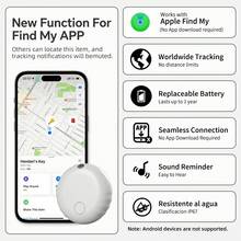 1个智能GPS追踪器，全球定位器，兼容苹果“查找我的App”（仅限iOS系统，不适用于安卓系统），无线智能标签定位器设备，精准定位，防止钥匙、包包、钱包、行李箱丢失 - 彩色 - 查看 4