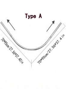 1根可调节不锈钢L型浴帘杆，无需钻孔即可安装，适用于浴室、浴缸、服装店等场所，经久耐用且时尚的浴室配件 - 彩色 - 查看 12