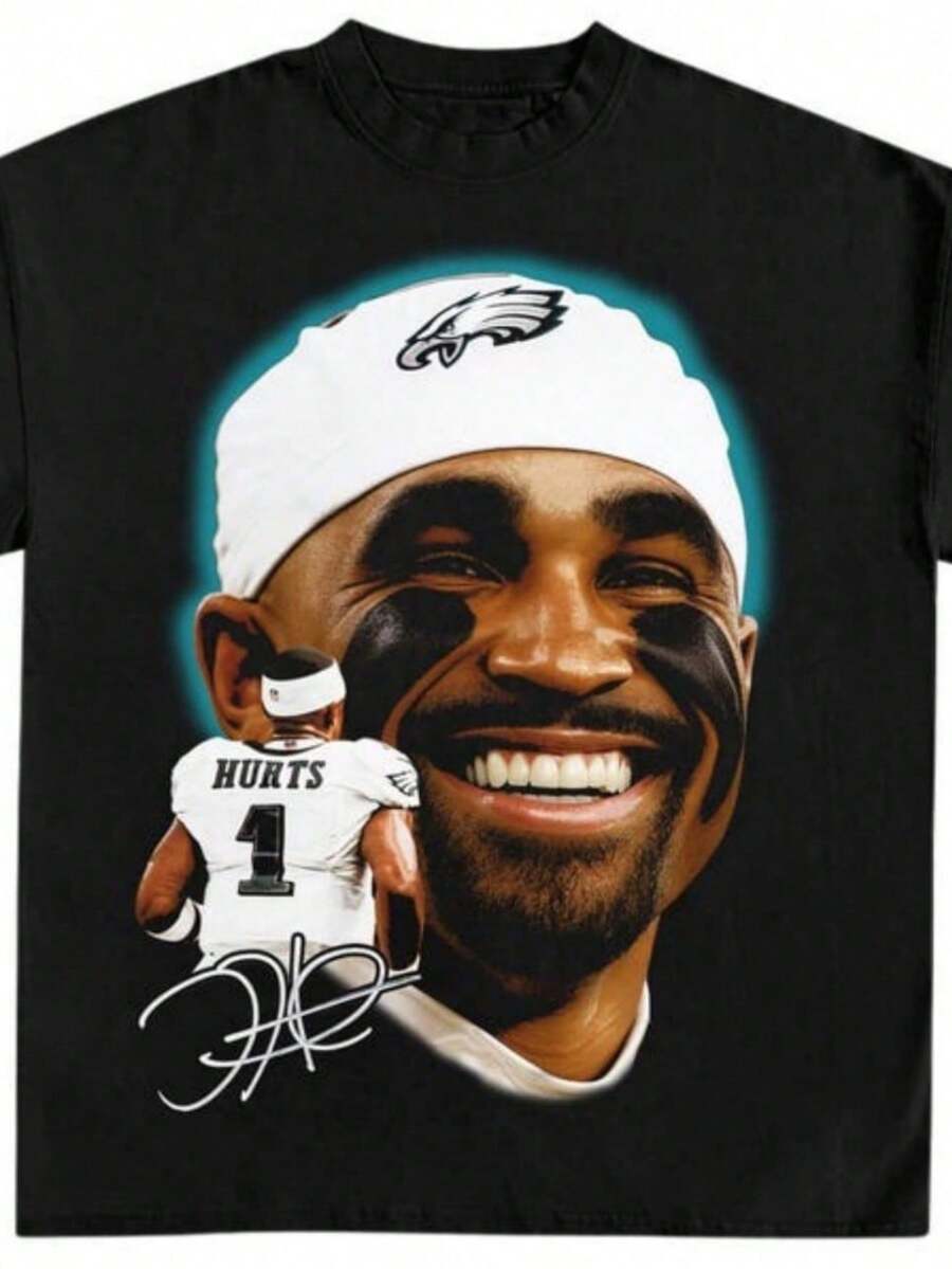 Jalen Hurts Shirt Football Fan Gift Football Tee Eagles Sports Tee Unisex Eagles Tee - màu đen - Xem 1