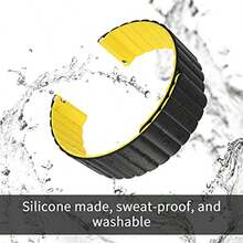 Replacement Strap For 22mm Smartwatch | Soft Silicone With Quick Release Spring System | Strong Magnetic Clasp, Compatible With Various Models - Black and Yellow - View 5