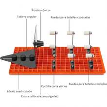 Kit Cortador de Botellas de Vidrio, Cortador de Vidrio para Botellas con base de empalme ajustable y deflector ajustable, Set Completo de Cortador de Botellas - 1 - Ver 3