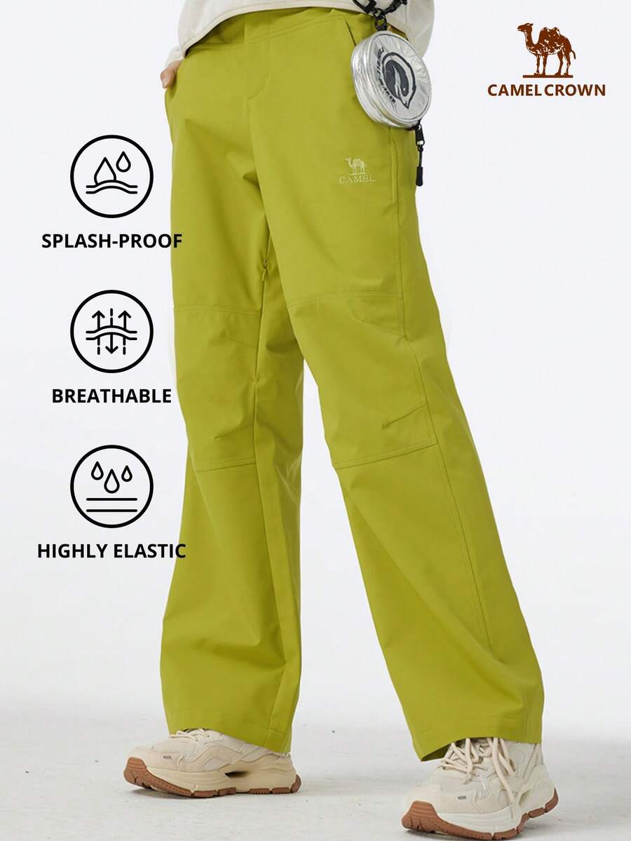 CAMEL CROWN Women's Outdoor Soft Shell Pants, Windproof Waterproof Loose Hiking Trousers - Glaze Green - View 1