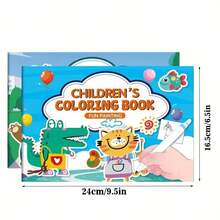 32 páginas Libro para colorear, Actividad de pintura educativa, Suministros de arte de aprendizaje temprano, Con secciones numeradas, Guías de trazado de animales, frutas y objetos - Regalo de cumpleaños - Multicolor - Ver 5