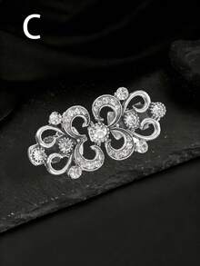 Vintage Sweater Clip, Women's Waist Clip, Shirt Brooch Clip, Clothing Brooch Clip - Ancient Silver - View 12