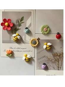 10pcs Cartoon Fridge Magnets, Kawaii Plant Fridge Magnets, Whiteboard Magnetic Stickers, Decorative Fridge Magnets, Cute Office & Kitchen Magnets, Home & Kitchen Decor - Color - View 5