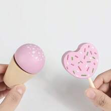 北欧儿童木制仿真冰淇淋摊套装，女孩过家家厨房玩具 - 彩色 - 查看 7