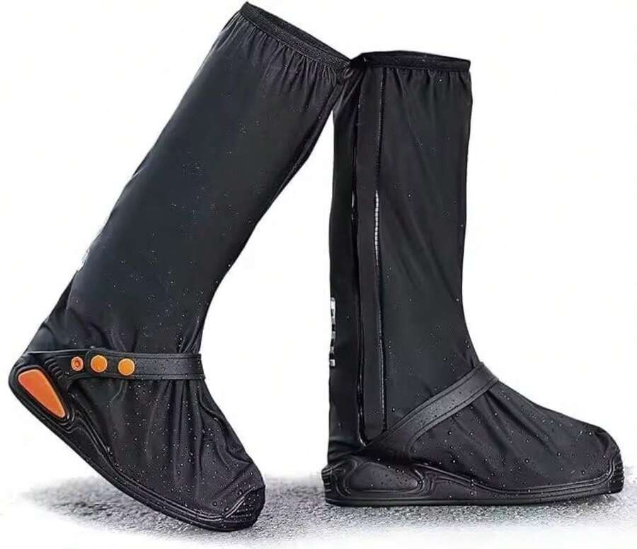 VASA NAMA Cubrezapatos Impermeable, Cubierta del Zapato con Bandas Reflectantes para Hombres Mujeres, Protector de Zapatos Reutilizable para Motocicleta y Ciclio con Suela Antideizante - M - Ver 1