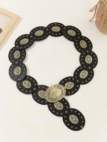 1pc 2025 Autumn/Winter New Lightweight Business Belt, M Letter Alloy Automatic Buckle Leather Belt, High-Quality Letter Belt, Business & Casual Waist Belt, Fashion Versatile Pants Belt, Minimalist Men's Leather Belt - Black - View 1