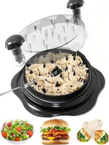 Picadora de Pollo Manual Segura y Rápida, Herramienta de Cocina para Picar Carne, Cortadora Manual con Tapa Visible y Lavable, Fácil para Pollo, Hamburguesas y Comidas Caseras,con Mango Ergonómico Antideslizante, Ideal para Preparar Carne Molida en Casa sin Cuchillos - Negro - Ver 5