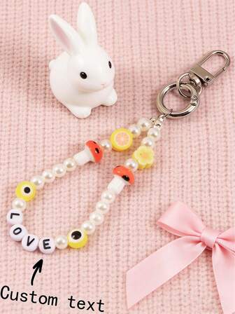 Customized Keychain, Fashion Creative Devil's Eye Beaded Keychain, Customizable Letter Bead Keychain Pendant, Suitable For Birthday, Valentine's Day, Anniversary Celebration, Gift For Girlfriend, Boyfriend, Best Friend