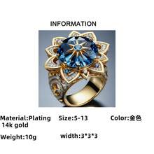 Nhẫn đính hôn mạ vàng 14k với đá Cubic Zirconia tổng hợp lấp lánh, thanh lịch và sáng bóng, hoàn hảo cho đám cưới, tiệc tùng và quà tặng ngày Valentine. - Vàng - Xem 4