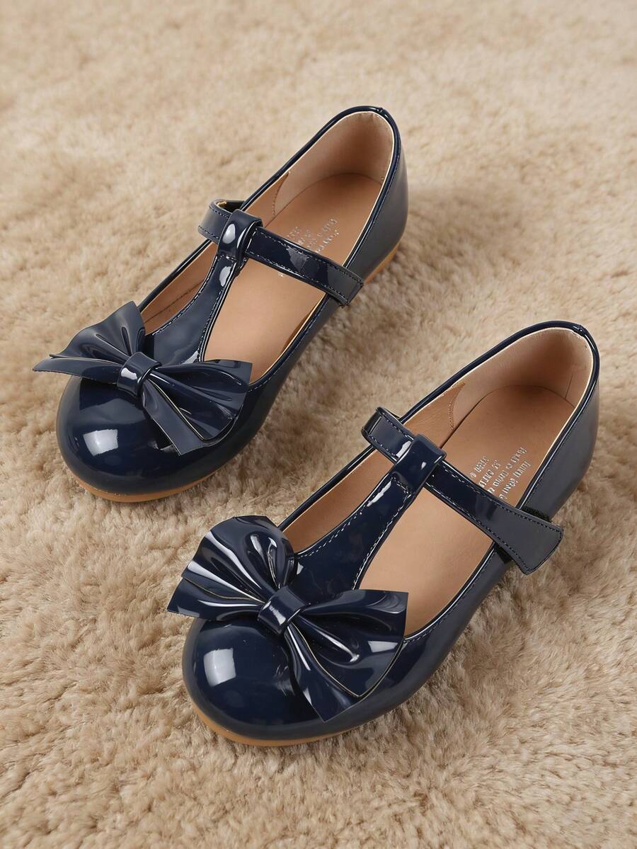 Girls' Blue Flat Shoes, Toddler Leather Shoes, Children's Mary Jane Shoes - Blue - View 1