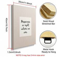 1pc Framed/Unframed Happiness Is Right Where We Are Canvas Poster Beige Stripes Family Quote Positive Wall Art Print Minimalist Cozy Decor Funky Painting For Dorm,Living Room,Bedroom,Modern Home Decoration - Multicolor - View 8