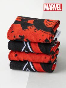 Marvel 两双舒适男士蜘蛛侠超级英雄袜子 - 柔软透气，中筒长度，弹力十足，吸湿排汗，时尚百搭 - 非常适合作为礼物、参加派对、日常穿着和休闲场合。蜘蛛侠 - 袜子，万圣节袜子 - 彩色 - 查看 8