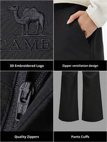 CAMEL CROWN 女士户外软壳裤，防风防水宽松徒步裤 - 幻影黑 - 查看 6