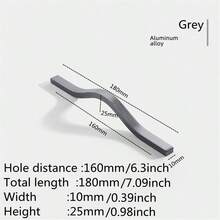 1 Pc Simple Aluminum Alloy Black Brushed Furniture Cabinet Door Handles Curved Wardrobe Drawer Cabinet Door Handle Furniture Hardware