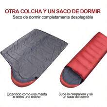 Sleeping Bag Saco de Dormir Tipo sobre Sleeping Bag Adulto Ligero y Cómodo de Tres Estaciones Saco de Dormir con Forro Térmico para Camping y Senderismo Apto para Adultos y Niños - Multicolor - Ver 3