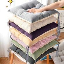 1件加厚亚麻坐垫，椅子垫，适用于办公室、学校，四季皆宜 - 彩色 - 查看 6