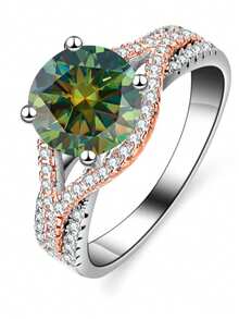 1pc 925 Sterling Silver 2ct Moissanite Engagement/Wedding Ring Jewelry For Women, Daily/Party Wear, With GRA Certificate And Gift Box - Total 2CT Per Piece - View 21