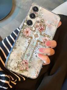 Flower Cross Phone Case Suitable For Compatible With IPhone 17,16, 15, 14, 13, 12, 11, Pro Max,Air, Plus,As Well As Galaxy S25/24/23/22/21 Ultra/FE/Edge/+,A73/72/54/53/52/50/35/34/33/25/24/23/22/20/16/15/14/13/12/10,Fashionable Phone Cases - Nhiều màu - Xem 5