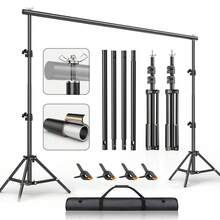 1 Set 2*3m Photography Backdrop Stand Kit, Includes 2 Tripod Stands, 4 Clips, Adjustable Crossbar, Portable Carrying Bag, Suitable For Party, Photography, Photo Shooting, Projection Screen, Movie Screen, Wedding And Event Decoration - Multicolor - View 6