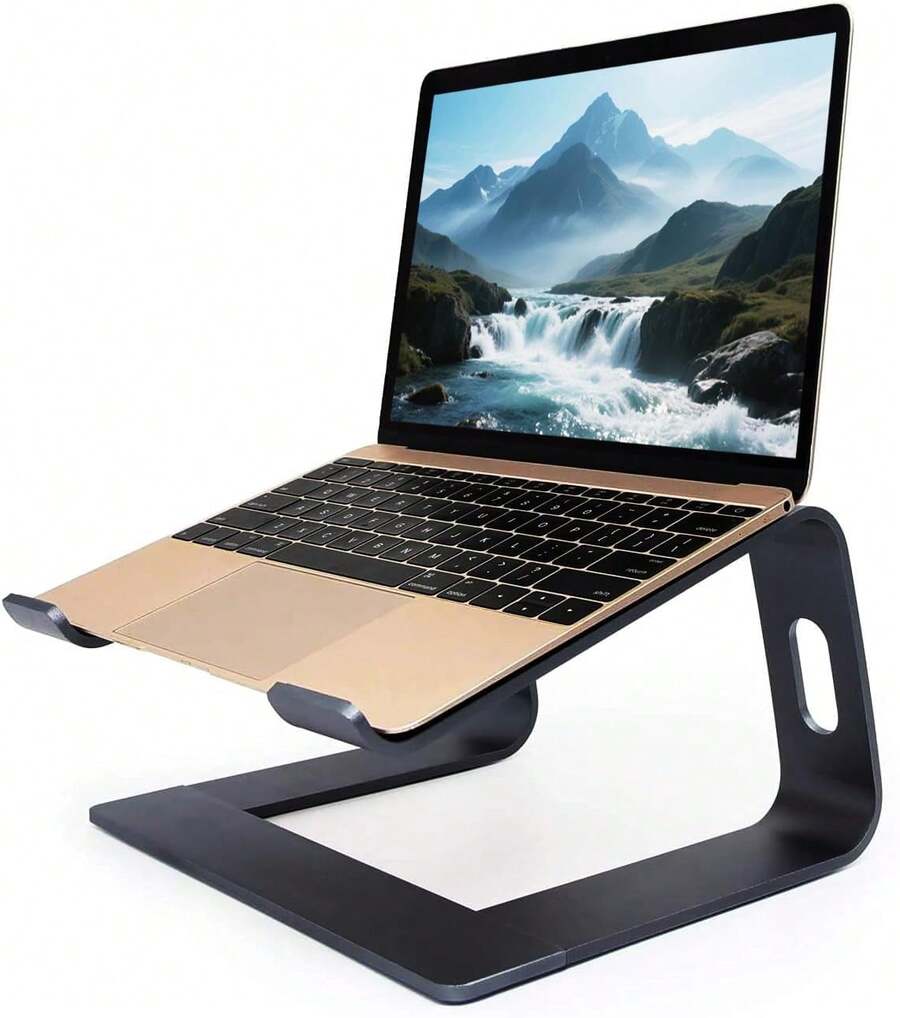 Jasinber Soporte para computadora portátil, Soporte ergonómico de Aluminio para computadora, Compatible con Book Air Pro,  XPS, más computadoras portátiles de 10-17" (Negro) - negro - Ver 1