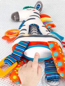 1pc Cute Multi-Functional Grab Training Doll, Baby Stroller Hanging Plush Doll With Rattle, Crinkle Paper And BB Device, Suitable As Newborn Baby Gift