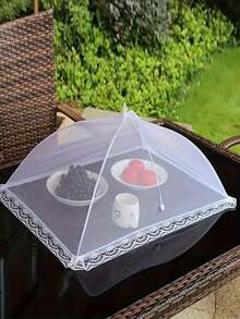 1pc Foldable White Anti-Insect/Mosquito Food Cover - Removable & Washable Mesh Vegetable Dining Tent, Suitable For Camping/Restaurant - Multicolor - View 6