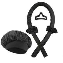 5件套缎面免烫卷发套装，包含免烫卷发器、缎面睡眠帽、免烫发带、发圈、柔软睡眠帽、弹性造型工具、睡眠免烫卷发带，配有发圈和发夹，是送给妈妈或女朋友的理想礼物，适合长发女性打造波浪发型。 - 彩色 - 查看 15