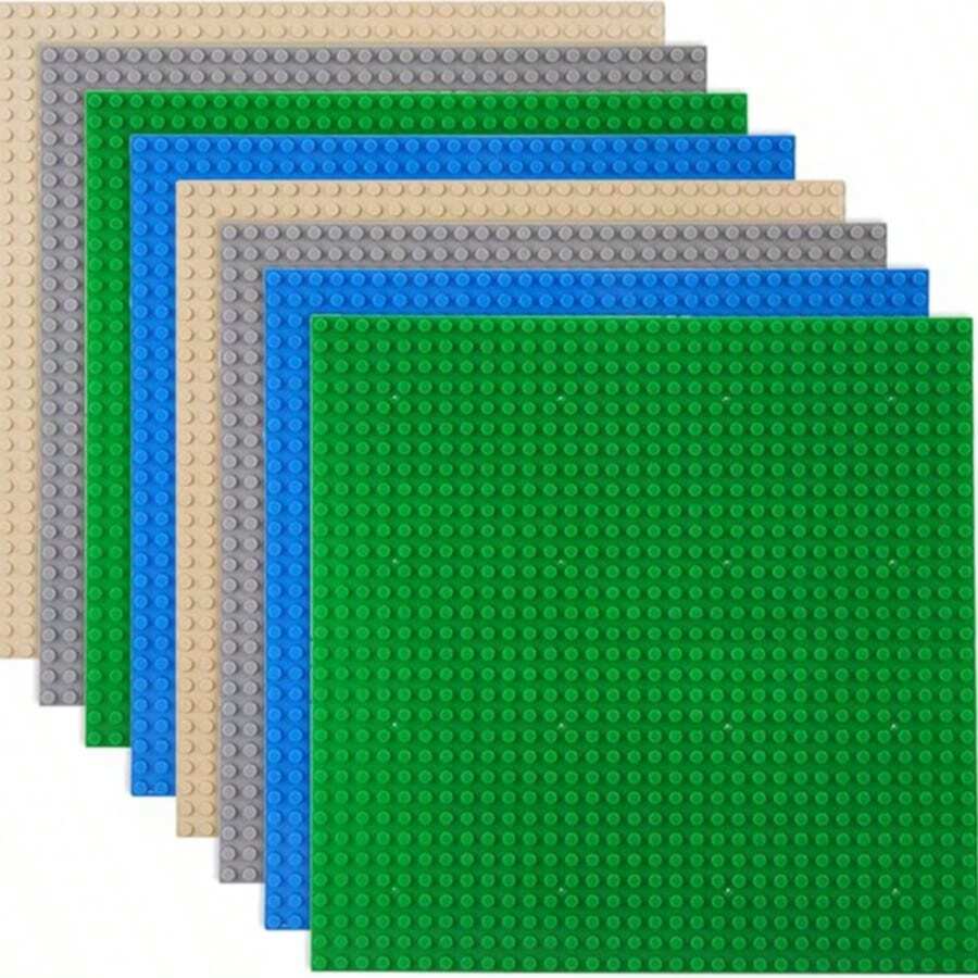 Placa base clásica con clavos elevados de 32 x 32, de 25,5 x 25,5 cm, accesorio básico creativo, compatible con varias marcas de bloques de construcción pequeños, puede construir paredes, edificios, calles, pisos y talla grande, base de bloques de construcción multiusos
