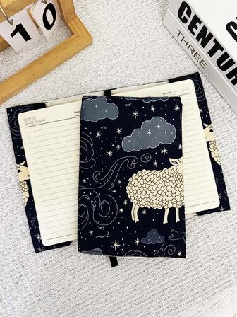 A5 Little Lamb Cloud Book Cover - Diary Set With Humorous Illustrations, Washable By Hand And Machine, An Unexpected Storage Cover For Office And Study Supplies, Cute Book Cover, Notebook Protector, A5 Planner Cover, With Decorative Accessories.