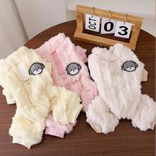 Small Dog White Winter Jumpsuit - Comfortable Lining Pet Clothing, Puppy Pajamas, Overalls And Pants - White - View 6