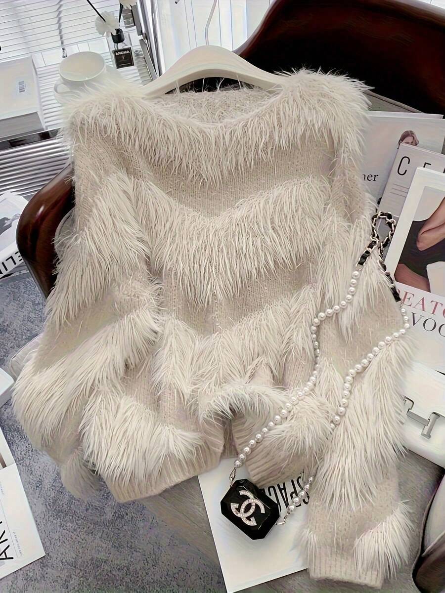 Women Sweaters - Apricot - View 1