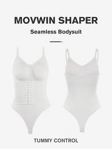 Women's Fashion Waist Shaping Micro-Adjustable Single-Breasted Adjustable Waist Bodysuit - Fully Envelops Fat To Create A Perfect Figure - White - View 4