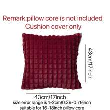 2pcs Plush Checkered Pillow Covers, Soft & Comfortable, Modern Luxury Decorative Throw Pillow Cases, Suitable For Bedroom Bedding, Home Decor, Sofa, Camping, Outdoor And More Occasions - Red - View 3