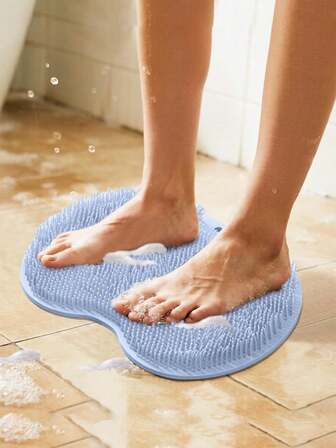 1件装足部清洁磨砂垫，淋浴足部去角质垫，背部清洁去角质浴垫，壁挂式防滑吸盘，男女通用