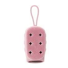 Cepillo de Baño de Silicona para Niños y Adultos con Esponja, Cuerda para Colgar, Cepillo de Baño de Doble Cara, Cepillo de Baño para Bebés - Búho rosa - Ver 10