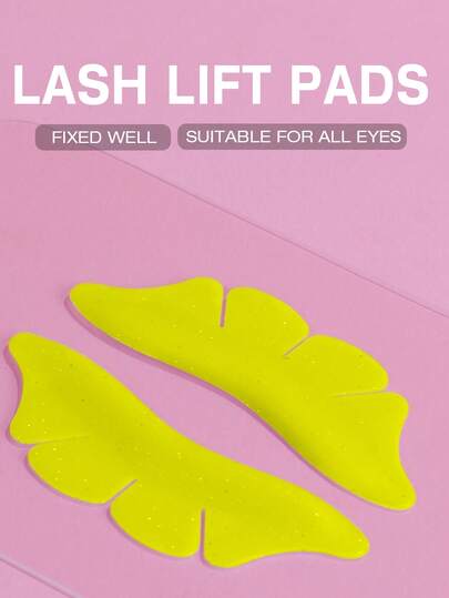 1Pair/2Pcs Eyelash Lift Rod, Reusable Lower Lash Lift Pads, Free Glue Lash Perming Shields For Eyelash Lifting & Lash Tinting,Makeup Beauty Lash Lift Tools(Yellow)