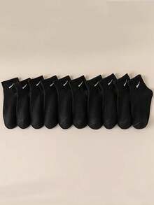 5/10/20 Paar Damen Socken: Schwarz-Weiß gestreift, einfacher Clown-Stil Knöchelsocken, diagonale Riemen-Socken, weich & bequeme Sportssocken - Schwarz und Weiss - Übersicht 4