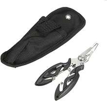 Yosoo - Alicates multifuncionales de Pesca para Pesca con Anzuelo, Tijeras de Acero Inoxidable, Accesorios de Pesca de Carpa, Alicates de Pesca, Herramientas de Pesca, Color Negro - Blanco - Ver 1