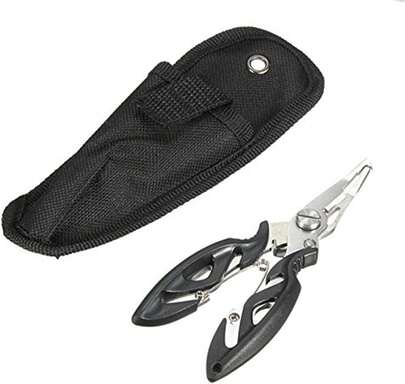 Yosoo - Alicates multifuncionales de Pesca para Pesca con Anzuelo, Tijeras de Acero Inoxidable, Accesorios de Pesca de Carpa, Alicates de Pesca, Herramientas de Pesca, Color Negro