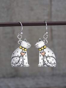 1 Pair Pretty Cat Drop Earrings For Women For Wedding Engagement Anniversary Party Jewelry Valentine's Day Gift