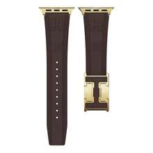 CRAZYGRASS Soft And Versatile Men's Silicone Watch Band, Simple And Easy To Match, With A Magnetic Clasp And Waterproof Design. Suitable For Apple Watch Sport Bands, Compatible With 44mm/45mm/46mm/49mm Sizes, Designed For Apple Watch Series 9/8/7/6/5/4/3/2/1/SE/Ultra. - 棕色 - 查看 10