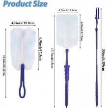 42pcs Cleaning & Dusting Set (40 Replacement Heads + 2 Handles), Adjustable Handles For Home & Office Use (Blue) - Blue - View 2